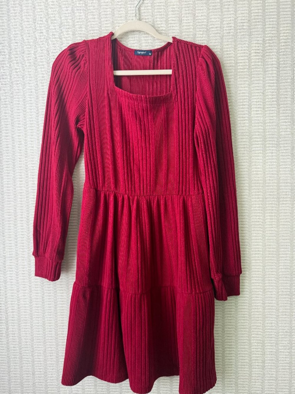 Long Sleeve Red Sweater Dress